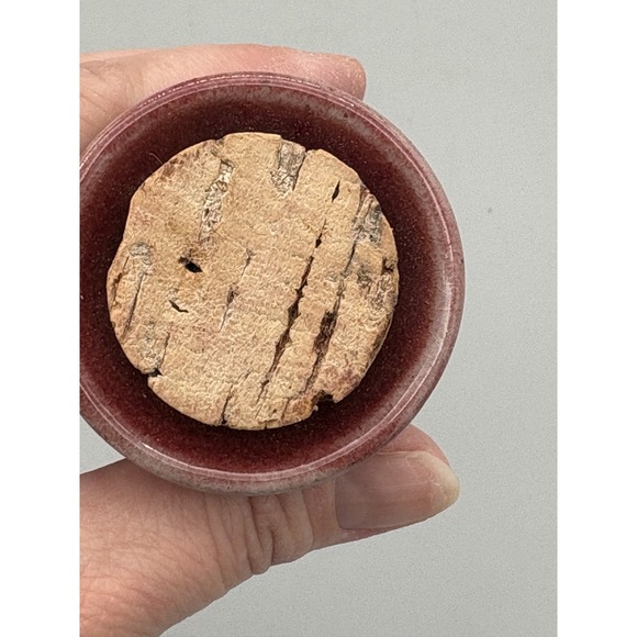 Vintage Porcelain Vase Red Purple Glaze Vase with 3.5" w Cap Unbranded Pinch Pot - Picture 9 of 9